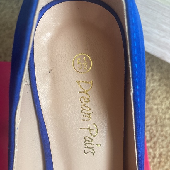 Dream Pairs Swan-30 size 5.5 platform heel royal blue suede - Picture 4 of 9